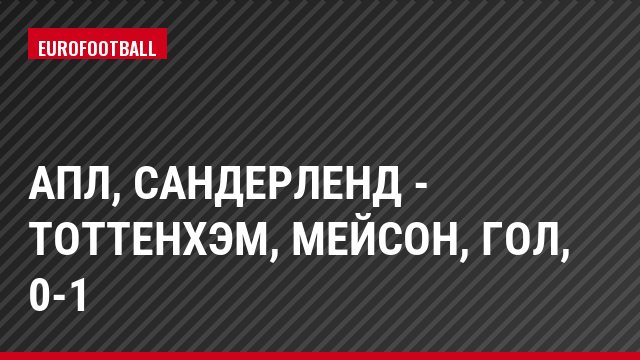 АПЛ, Сандерленд - Тоттенхэм, Мейсон, Гол, 0-1