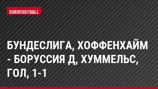 Бундеслига, Хоффенхайм - Боруссия Д, Хуммельс, Гол, 1-1