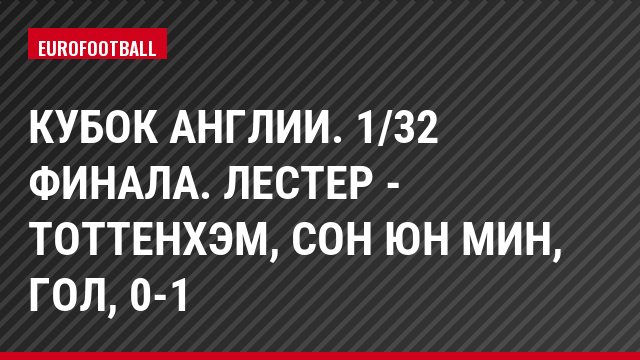 Кубок Англии. 1/32 финала. Лестер - Тоттенхэм, Сон Юн Мин, Гол, 0-1