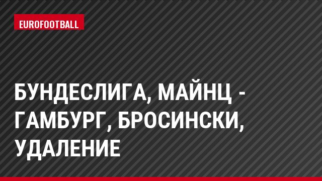 Бундеслига, Майнц - Гамбург, Бросински, Удаление