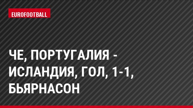 ЧЕ, Португалия - Исландия, Гол, 1-1, Бьярнасон