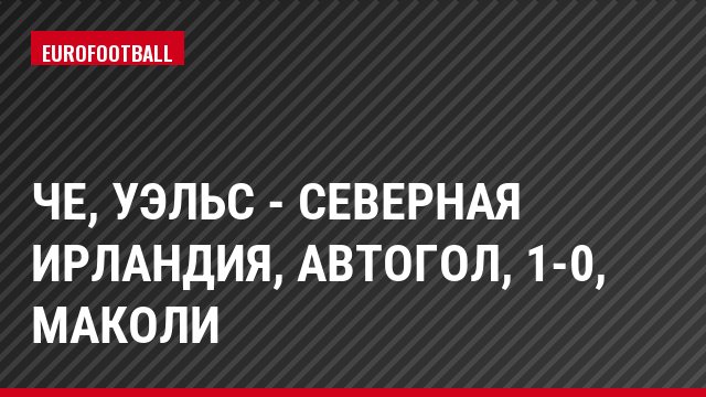 ЧЕ, Уэльс - Северная Ирландия, Автогол, 1-0, Маколи