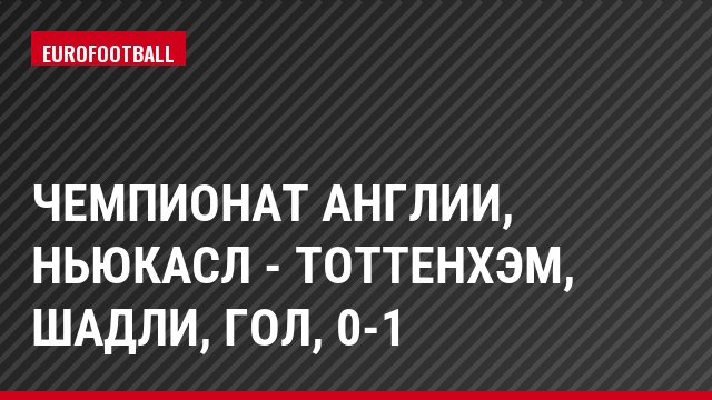 Чемпионат Англии, Ньюкасл - Тоттенхэм, Шадли, Гол, 0-1