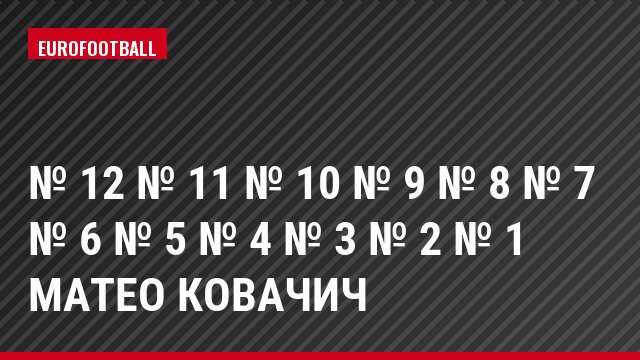 № 12 № 11 № 10 № 9 № 8 № 7 № 6 № 5 № 4 № 3 № 2 № 1 ​МАТЕО КОВАЧИЧ