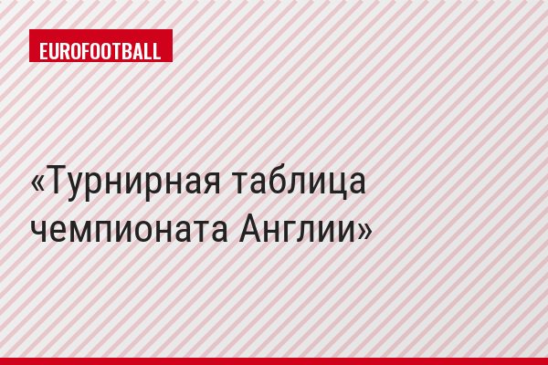 Турнирная таблица чемпионата Англии