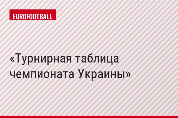 Турнирная таблица чемпионата Украины