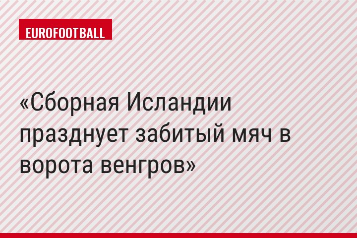 Сборная Исландии празднует забитый мяч в ворота венгров